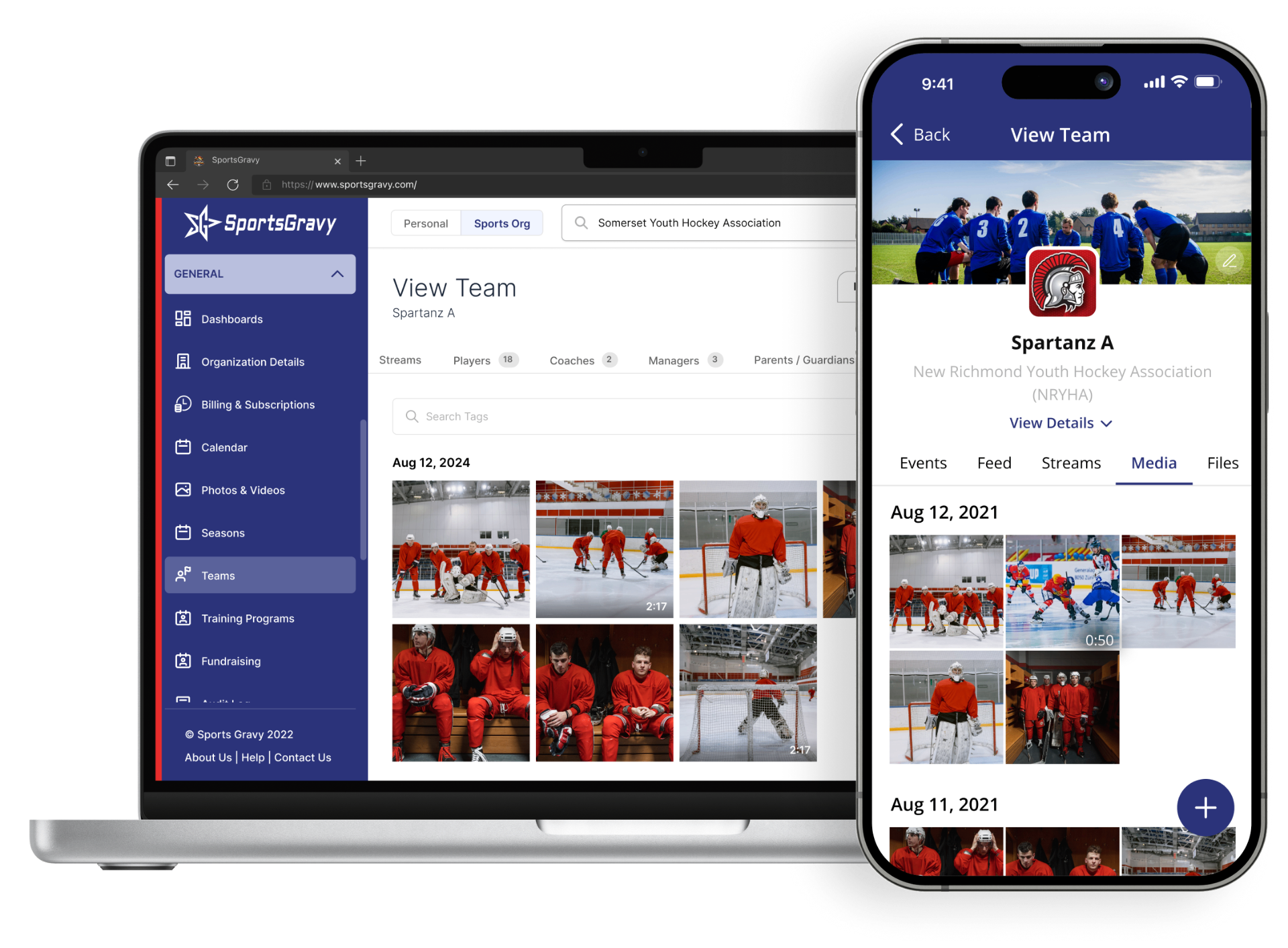 Sports Team Media Sharing product preview